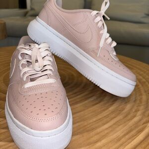Nike Pink and White Sneakers Classic Court Style